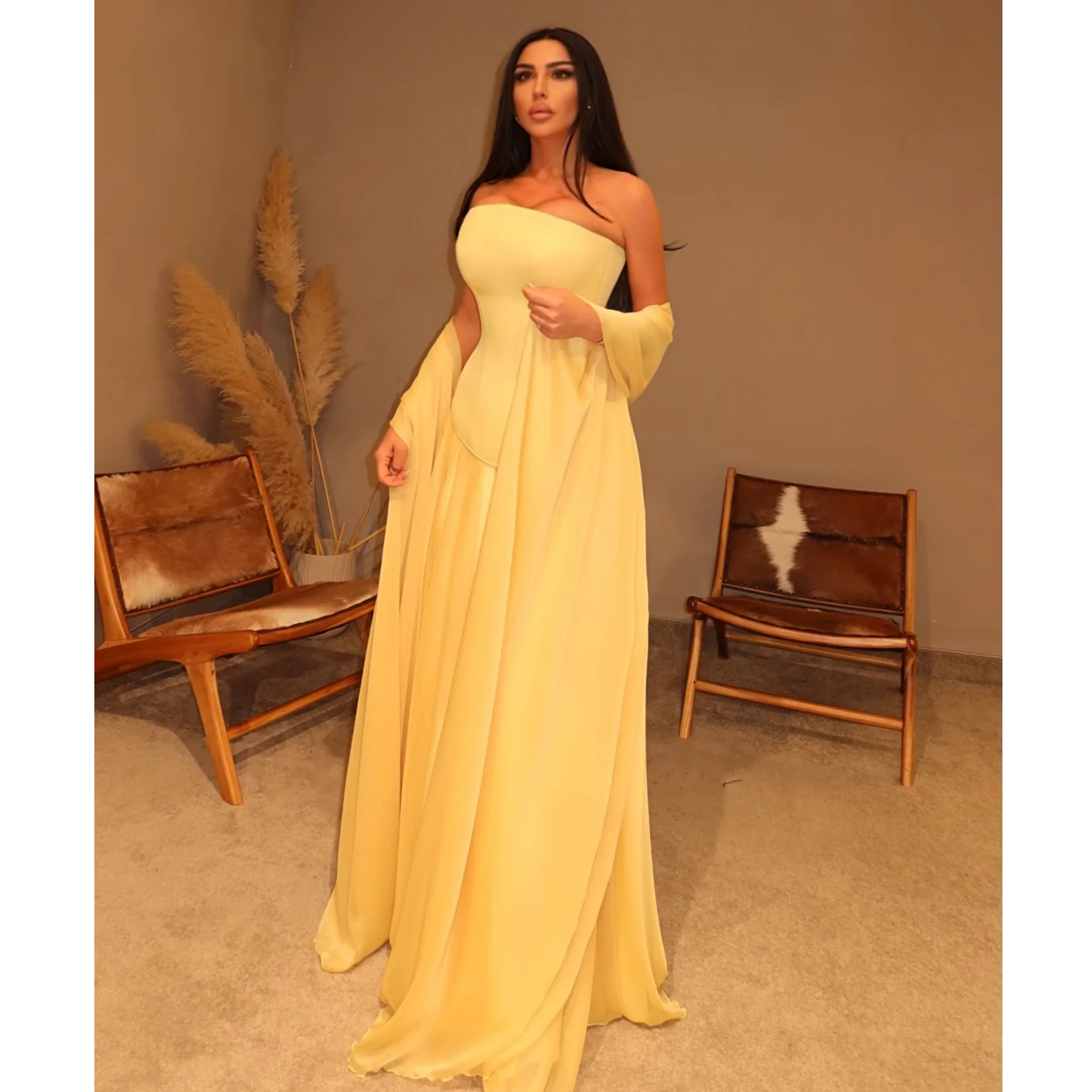 Yellow Formal Wear Women - Simple Yellow Evening Dresses for Women