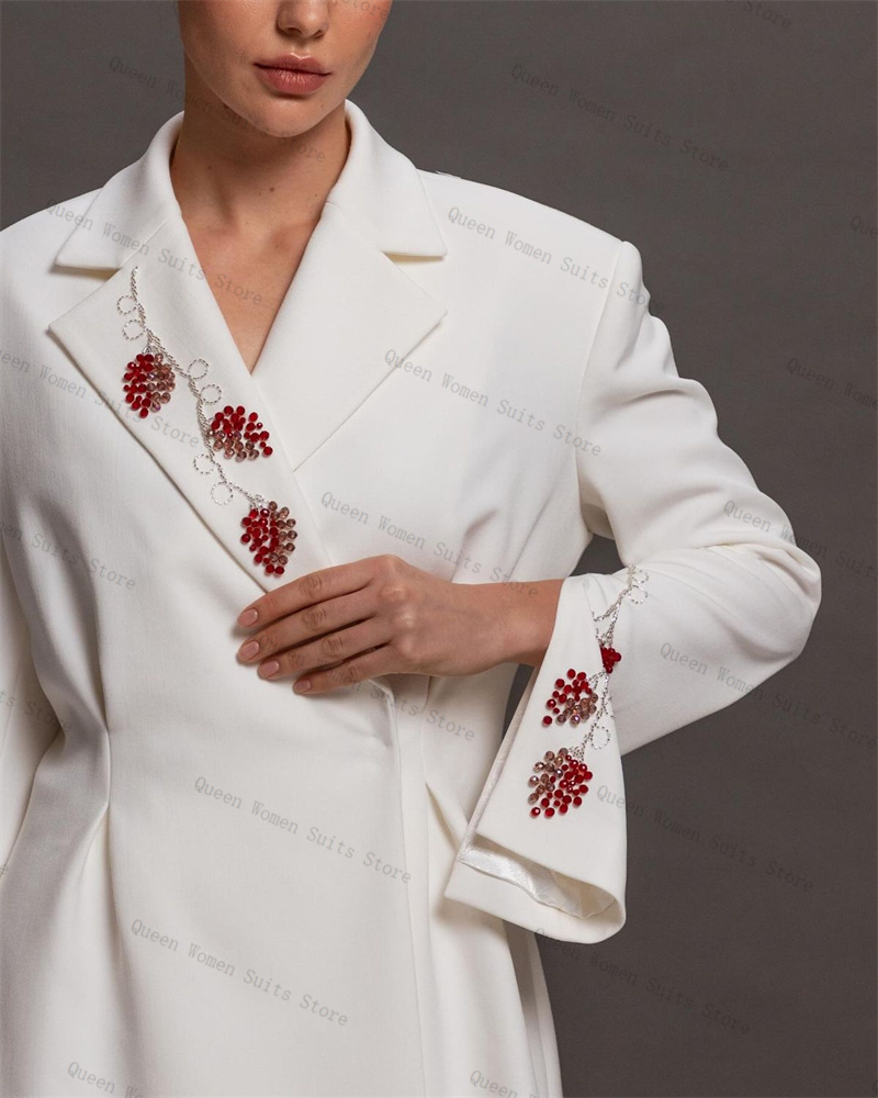 Women'S Formal Wear For A Wedding Guest - Luxury White Women Suit Skirt Set