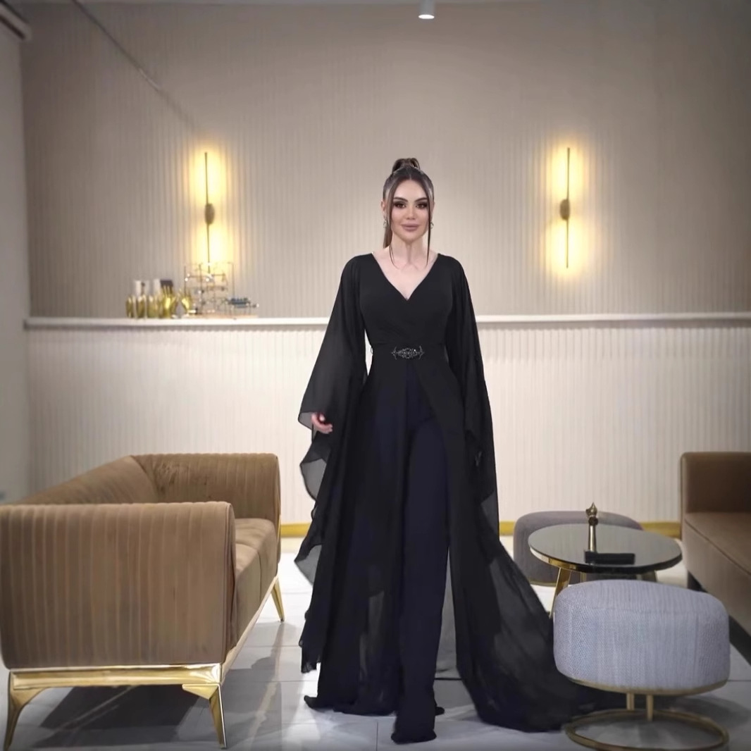 Women'S Formal Wear Jumpsuit - Arabia Black Women Jumpsuit Prom Dress