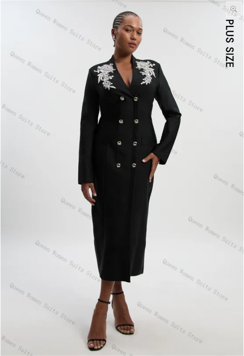 Women'S Formal Wear For A Wedding Guest - Black Cotton Women Suit 1 Piece