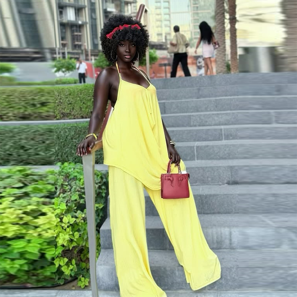 Yellow Formal Wear Women - Elegant Yellow Two Pieces Women Set