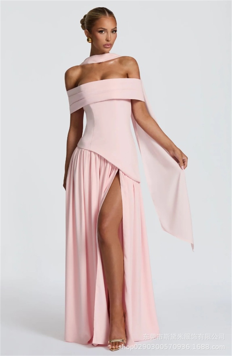 Pink Women Prom Dress With Sca – Formal Wear Gowns For Women Bewertung und Preis