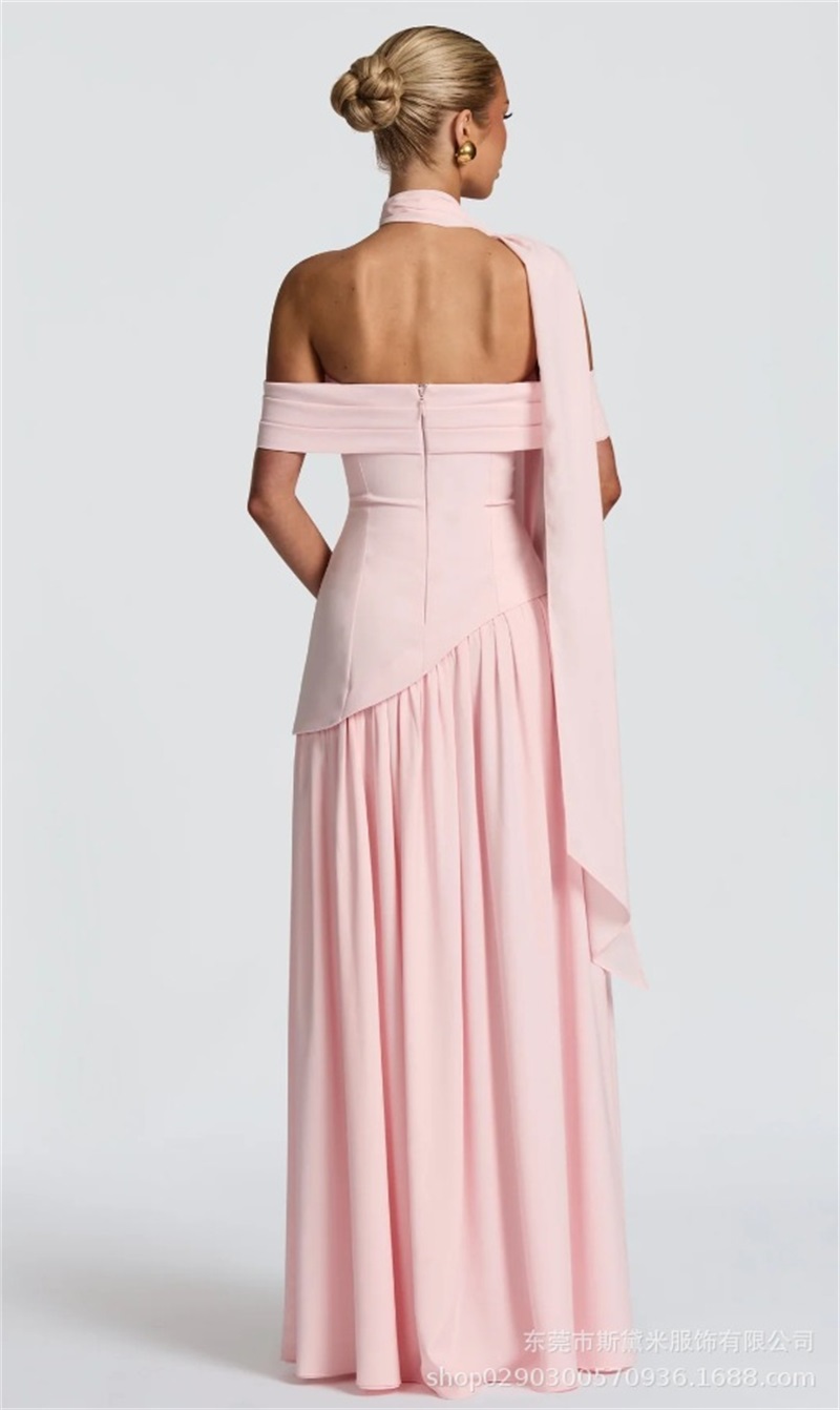 Pink Women Prom Dress With Sca – Formal Wear Gowns For Women Bewertung und Preis