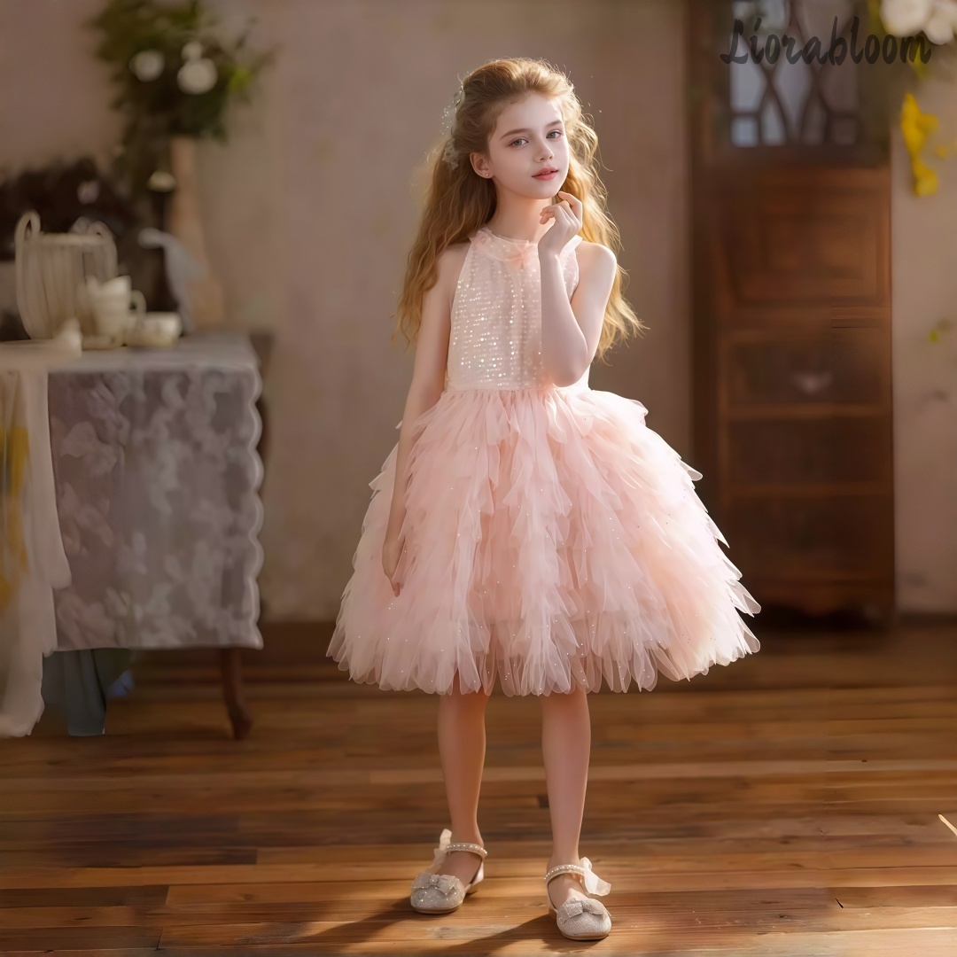 Girls' Pink Halter Dress Flora – Formal Attire Woman Bewertung und Preis