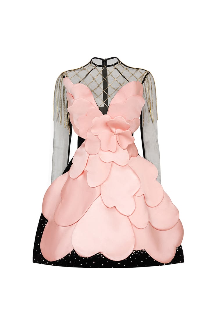Gothic Black Pink Floral Mini  – Formal Wear Gowns For Women Bewertung und Preis