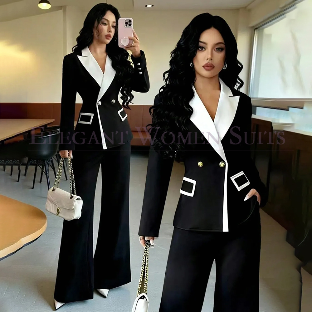Luxury Black Women's Suits 2 P – Blazer Set Women Formal Bewertung und Preis