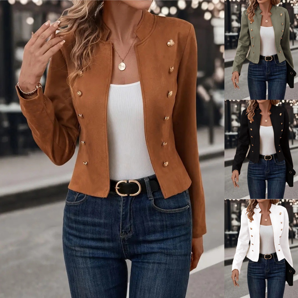 Women Jacket Stand Collar Long – Formal Attire Woman Bewertung und Preis