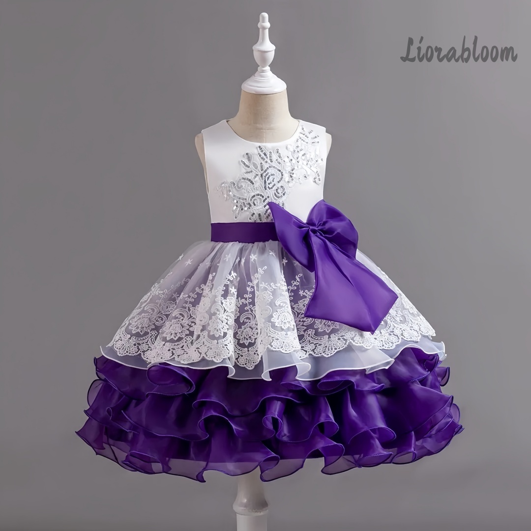 Girls' Dress With Large Bow Sl – Formal Attire Woman Bewertung und Preis