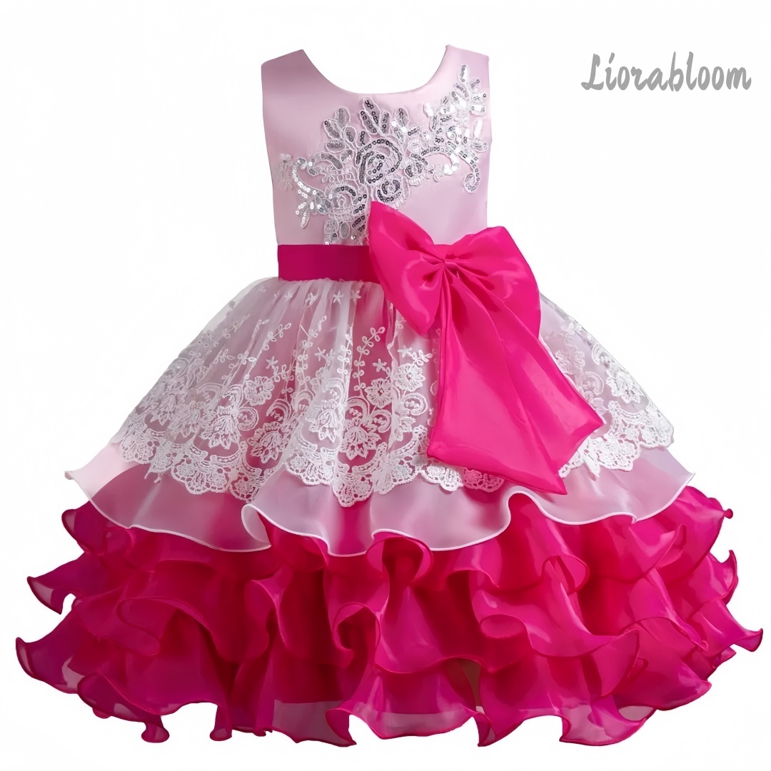 Girls' Dress With Large Bow Sl – Formal Attire Woman Bewertung und Preis