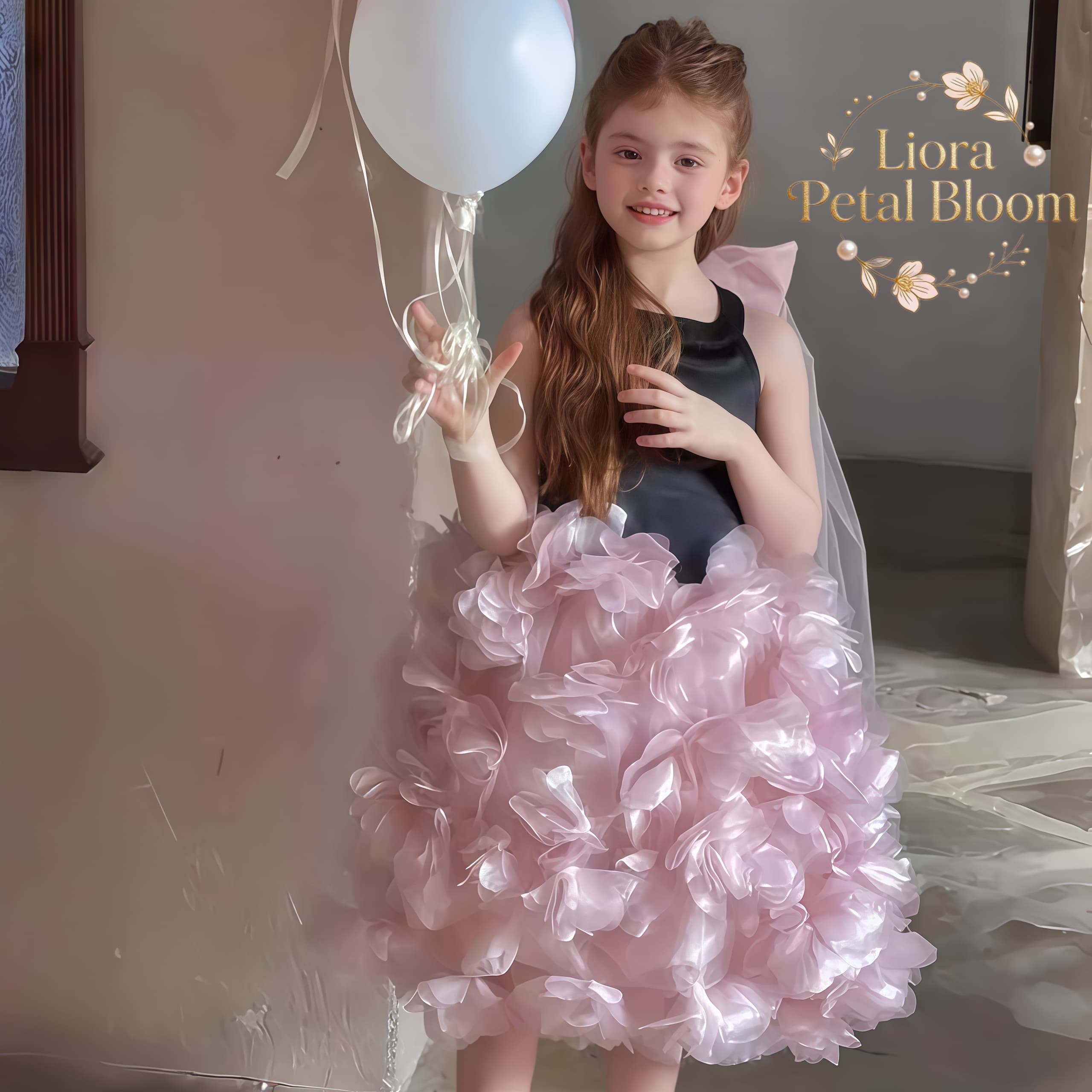 Girls' Black Floral Tulle Dres – Formal Wear Gowns For Women Bewertung und Preis