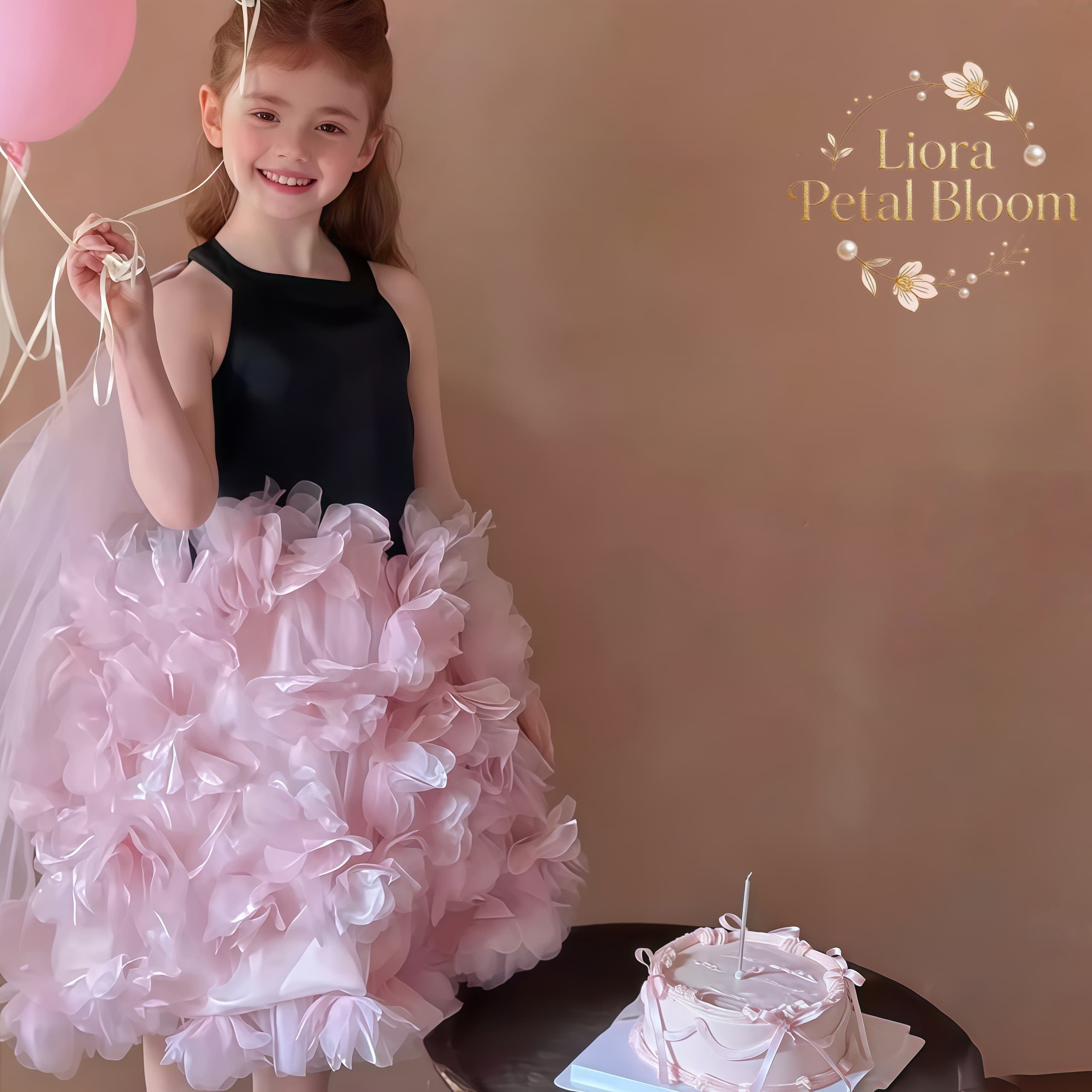 Girls' Black Floral Tulle Dres – Formal Wear Gowns For Women Bewertung und Preis