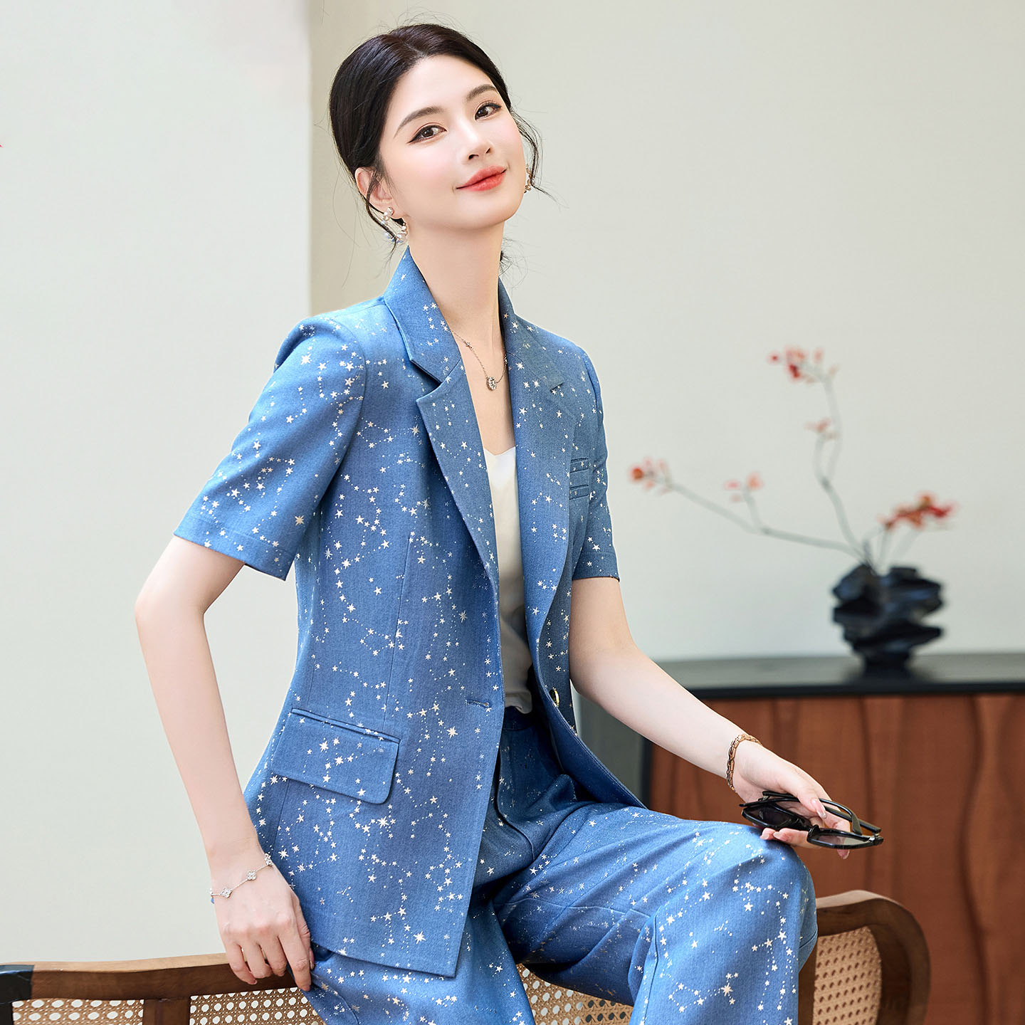 Fashion Blue Yellow Short Slee – Yellow Formal Wear Women Bewertung und Preis