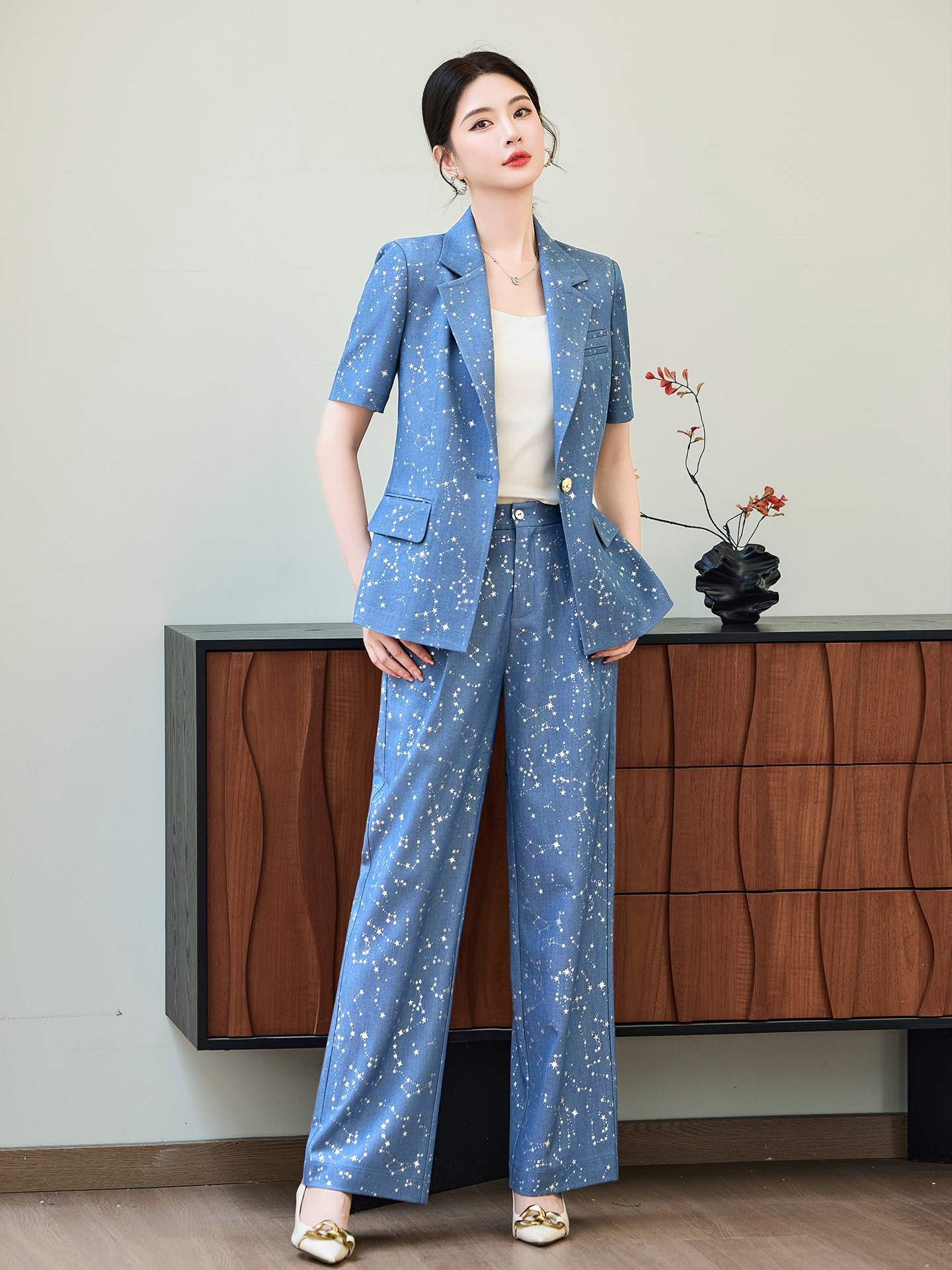 Fashion Blue Yellow Short Slee – Yellow Formal Wear Women Bewertung und Preis