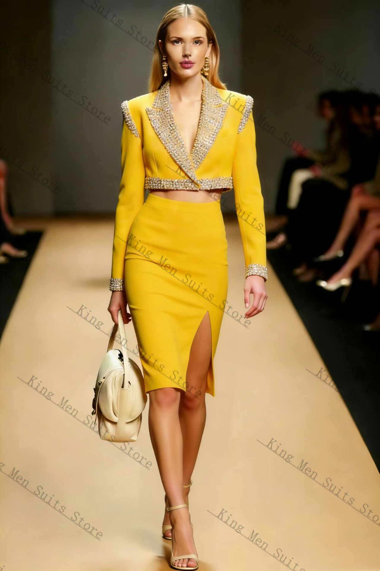 Yellow Crystals Women Suit Ski – Women'S Formal Wear For A Wedding Guest Bewertung und Preis