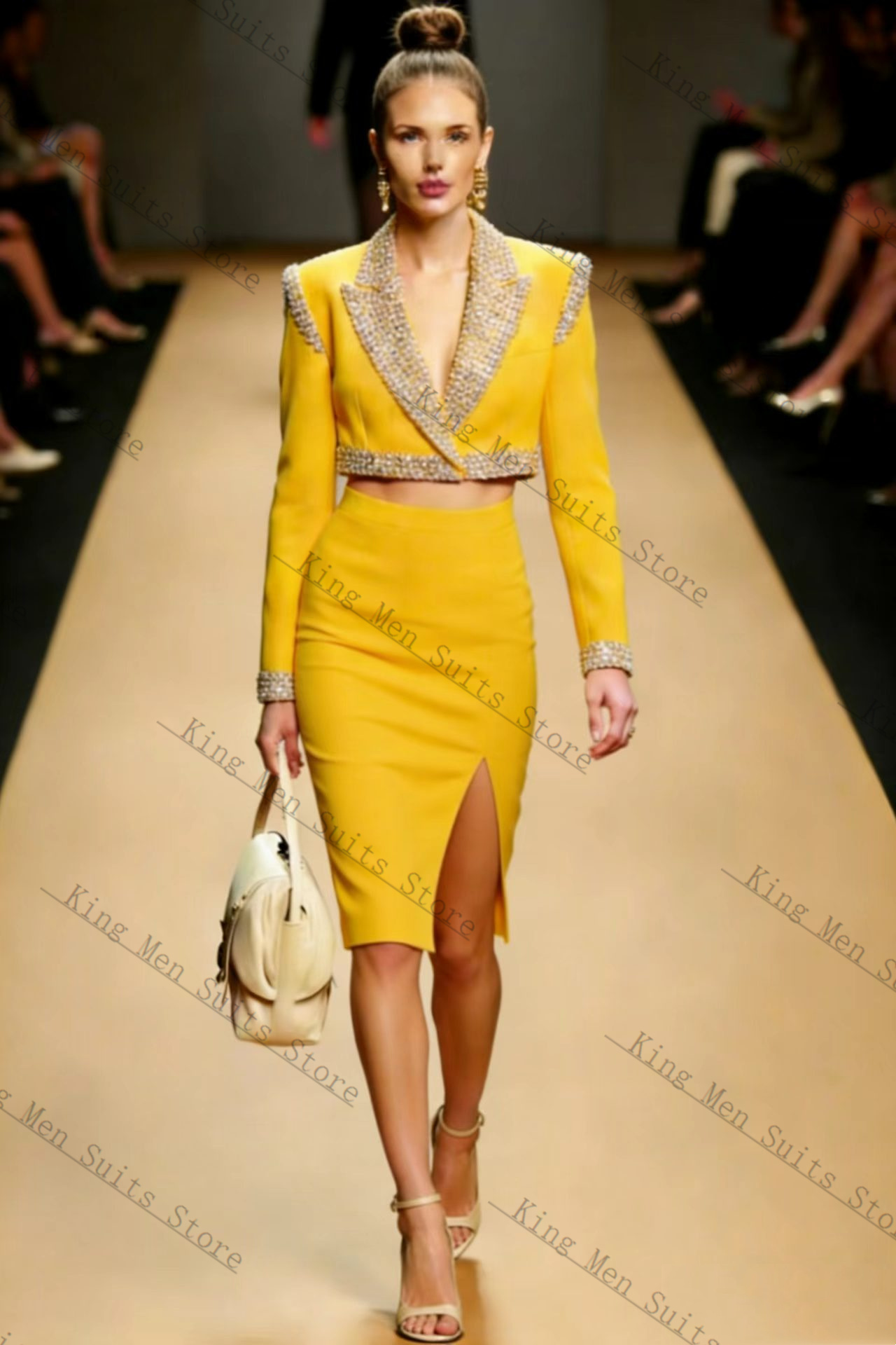 Yellow Crystals Women Suit Ski – Women'S Formal Wear For A Wedding Guest Bewertung und Preis