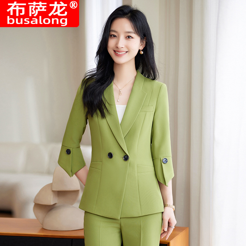 Spring Summer New Yellow Suit  – Yellow Formal Wear Women Bewertung und Preis