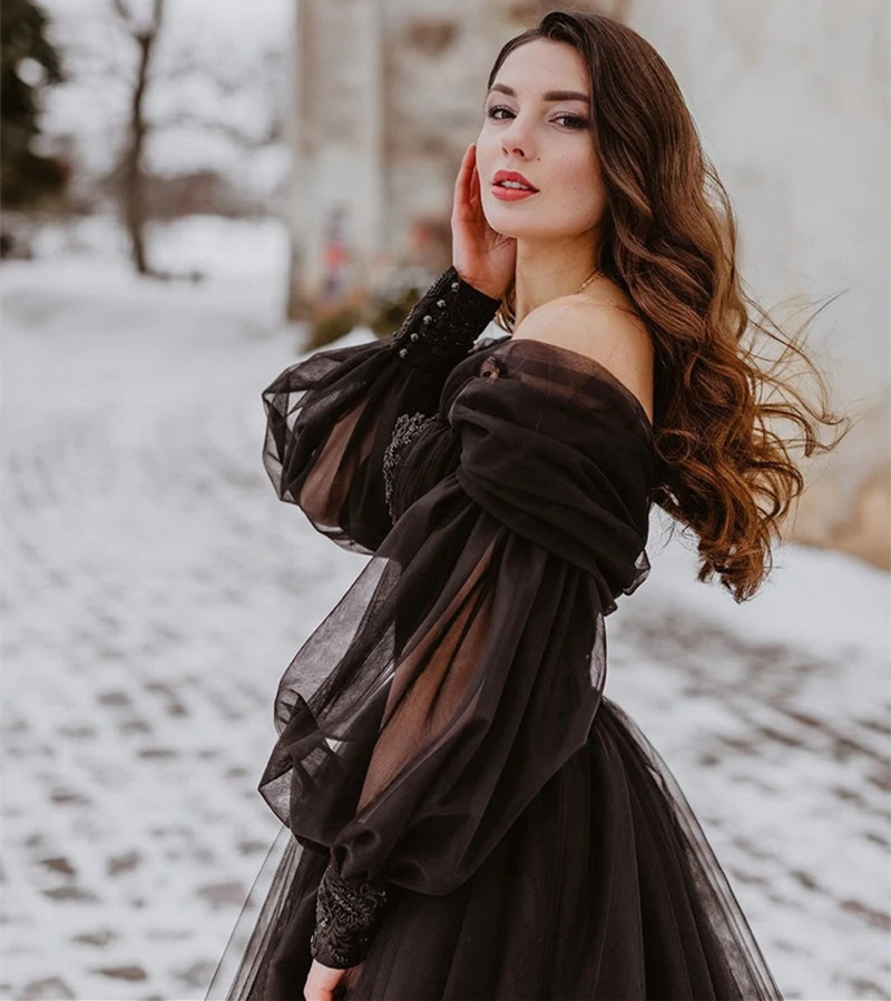 Customized Gothic Black Weddin – Women'S Gothic Formal Wear Bewertung und Preis