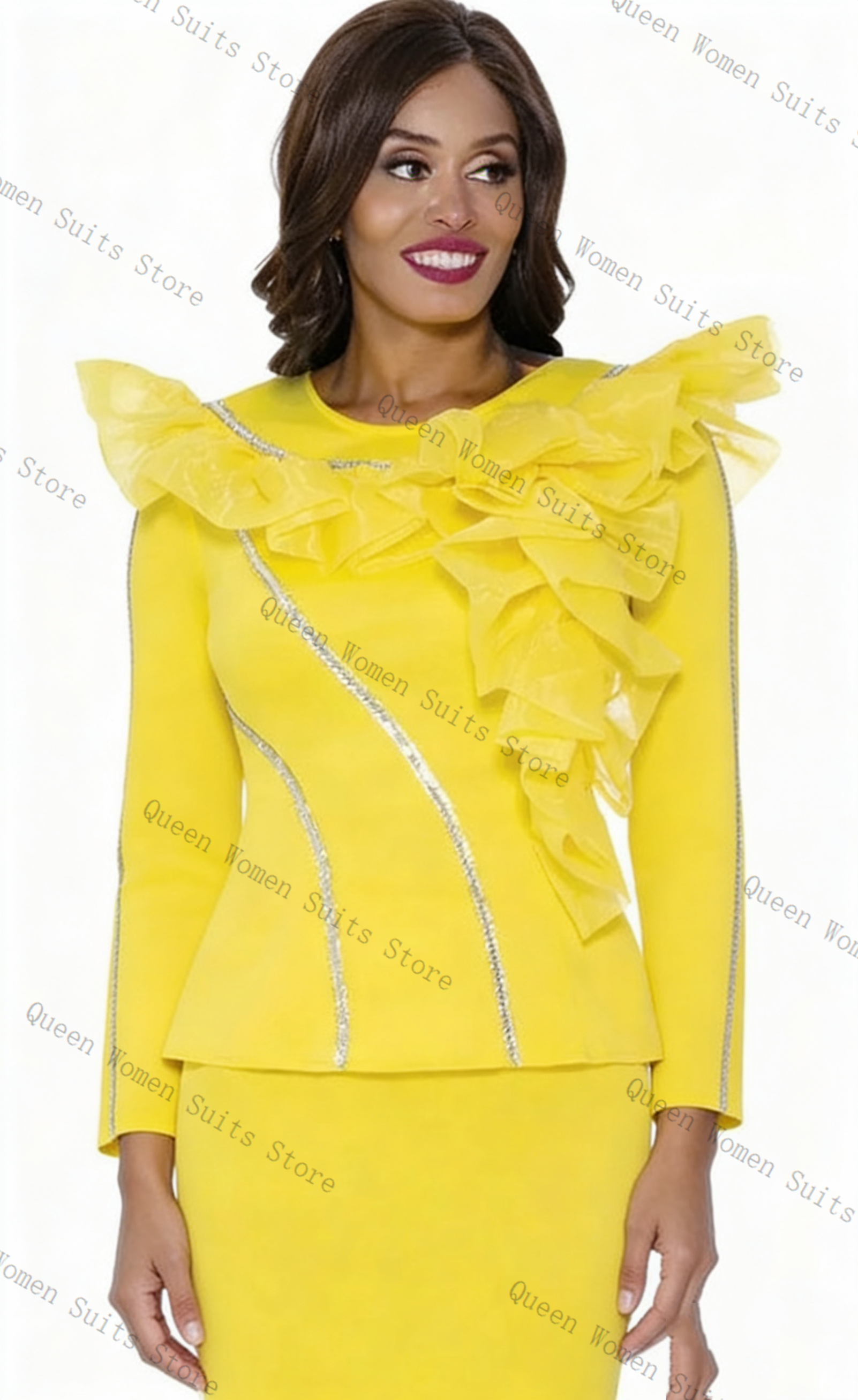 Crystals Yellow Women Suit Ski – Women'S Formal Wear For A Wedding Guest Bewertung und Preis