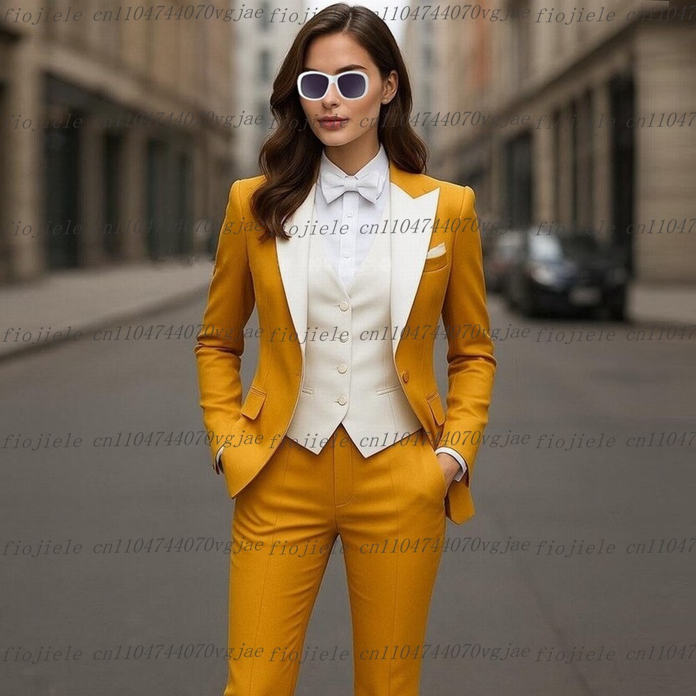 Yellow And White Formal Busine – Blazer Set Women Formal Bewertung und Preis