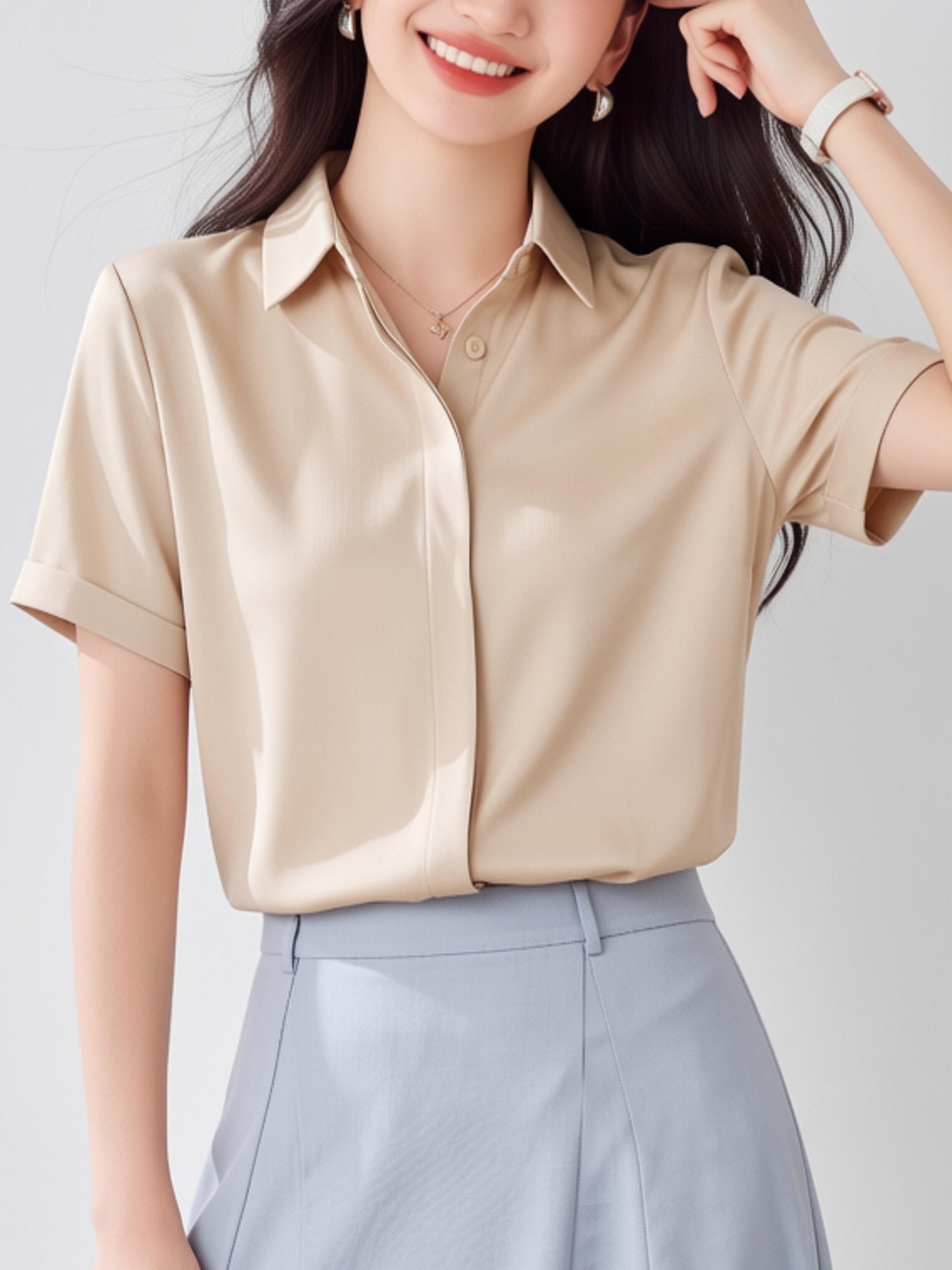 White V-Neck Short Sleeve Chif – Women'S Formal Wear Cardigan Bewertung und Preis