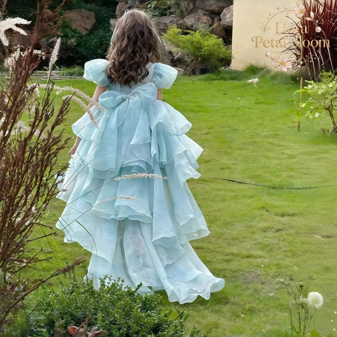 Blue Tulle Gown  Girls' Bow Pa – Formal Wear Gowns For Women Bewertung und Preis