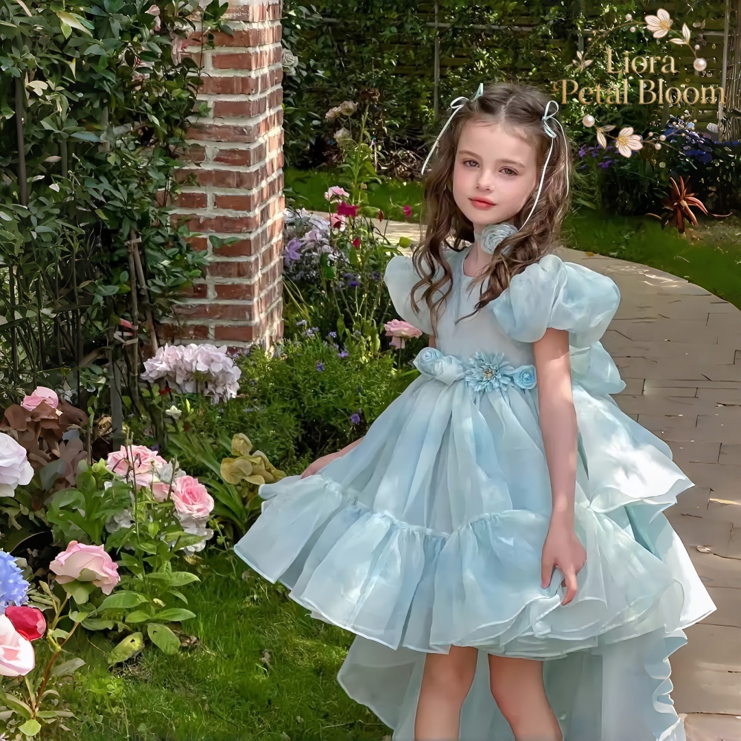 Blue Tulle Gown  Girls' Bow Pa – Formal Wear Gowns For Women Bewertung und Preis