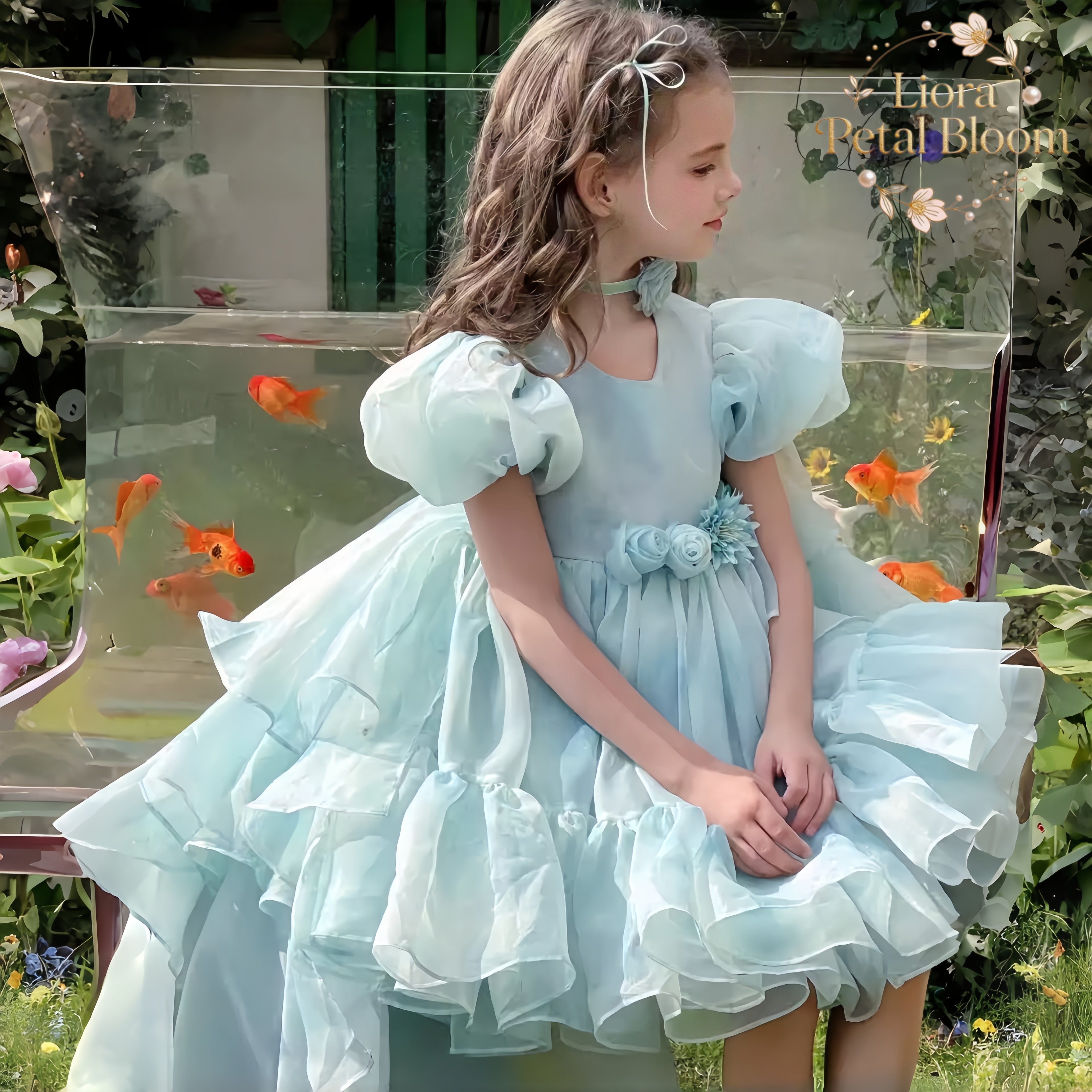 Blue Tulle Gown  Girls' Bow Pa – Formal Wear Gowns For Women Bewertung und Preis